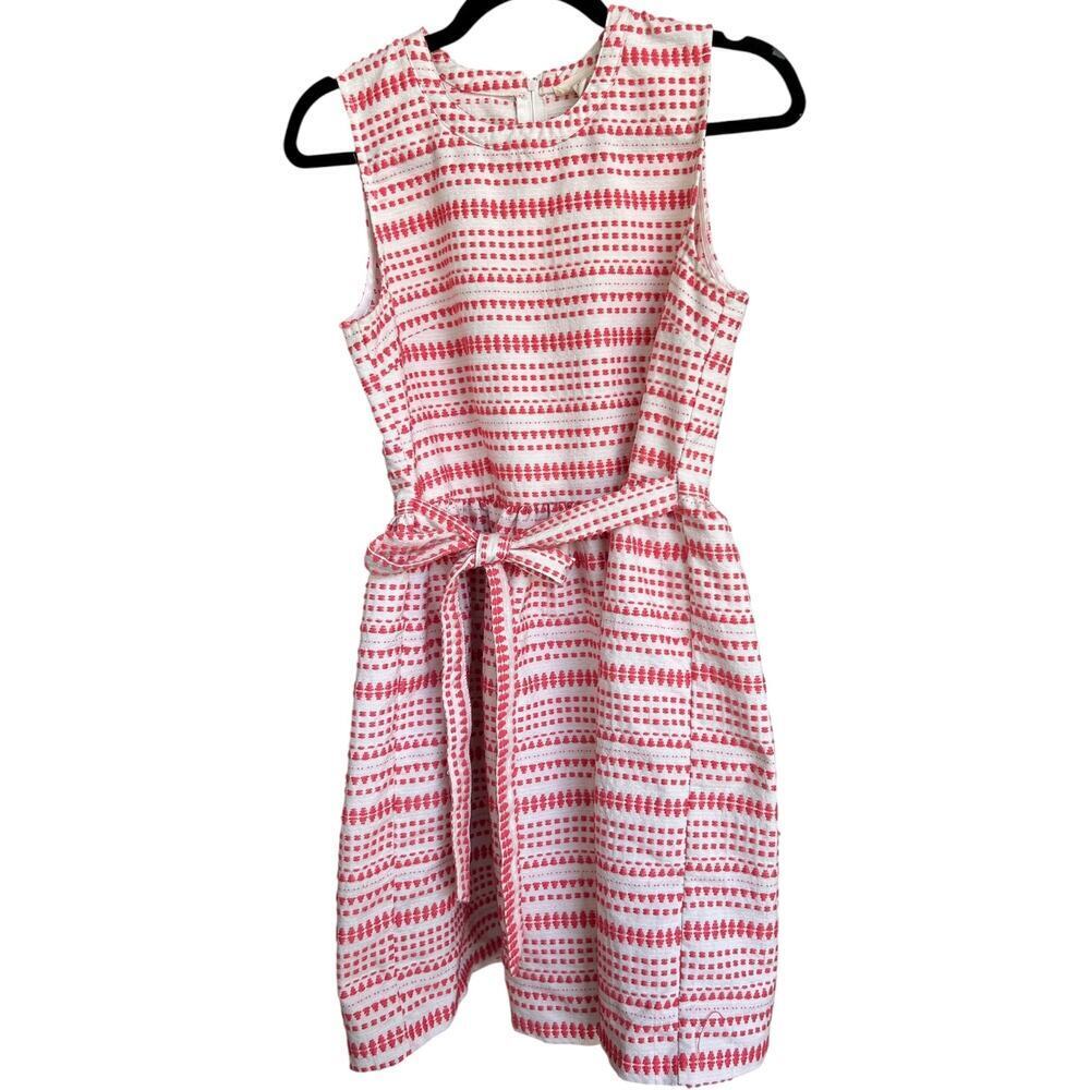 Anthropologie Freeway Red & Cream A-Line Party Dress Size Medium